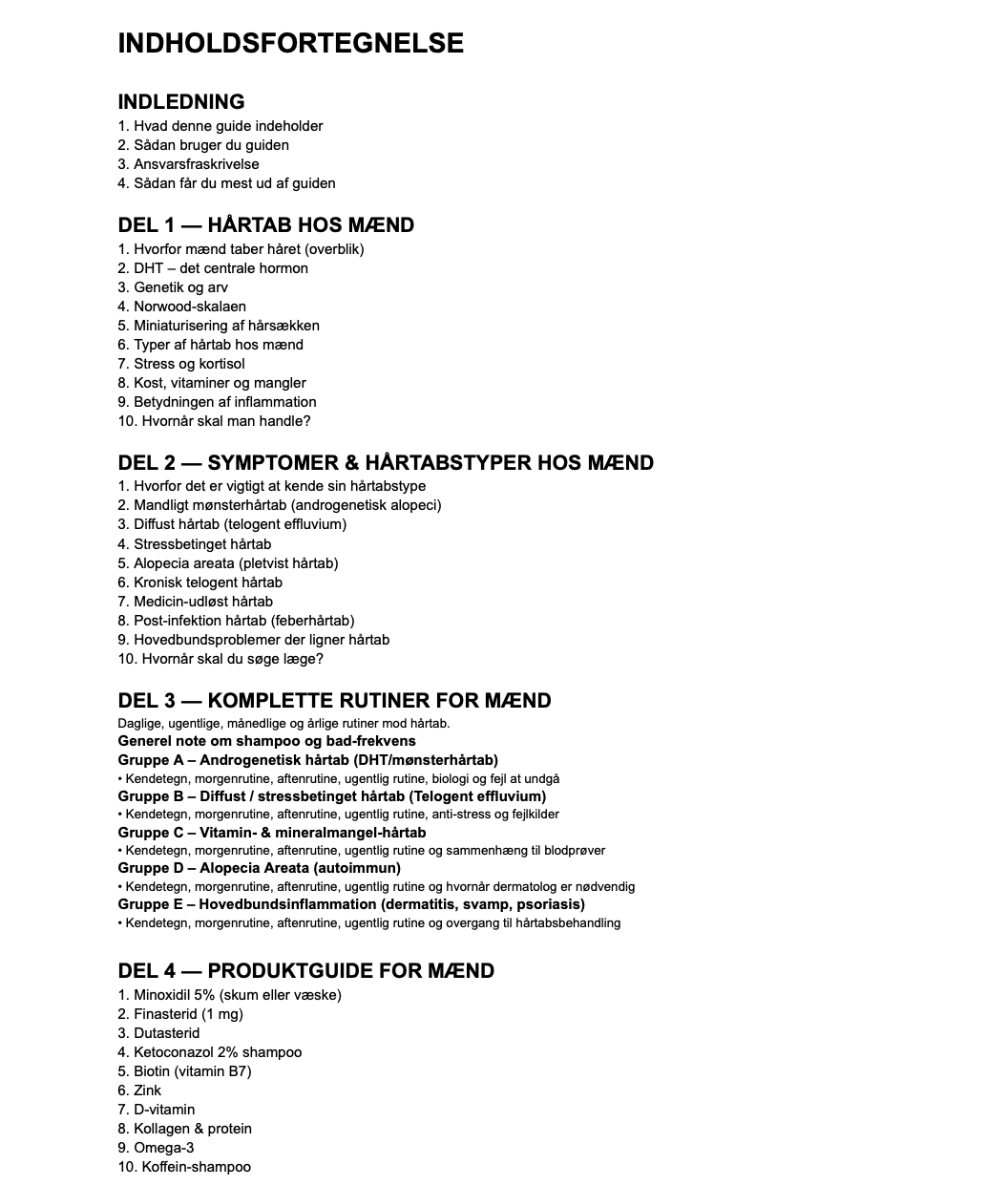 Den ultimative hårtabsguide for mænd - digital download