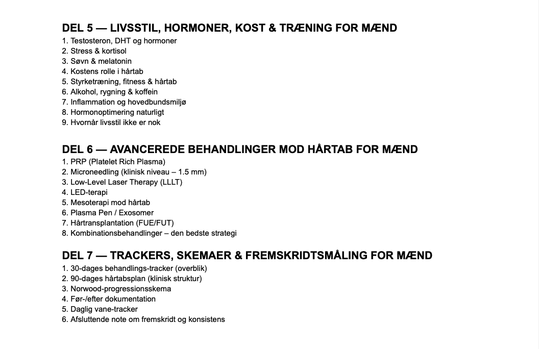 Den ultimative hårtabsguide for mænd - digital download